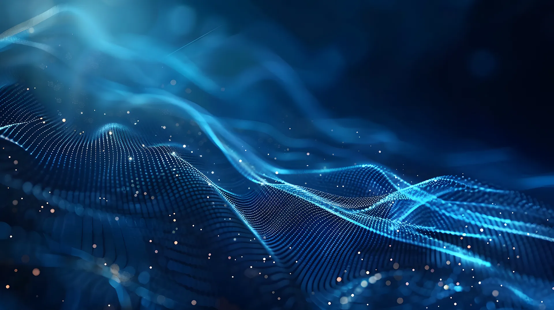 Visualisierung von Datenflüssen in einem digitalen Netzwerk – ideal für Themen wie künstliche Intelligenz, Big Data, Technologie oder Innovation.